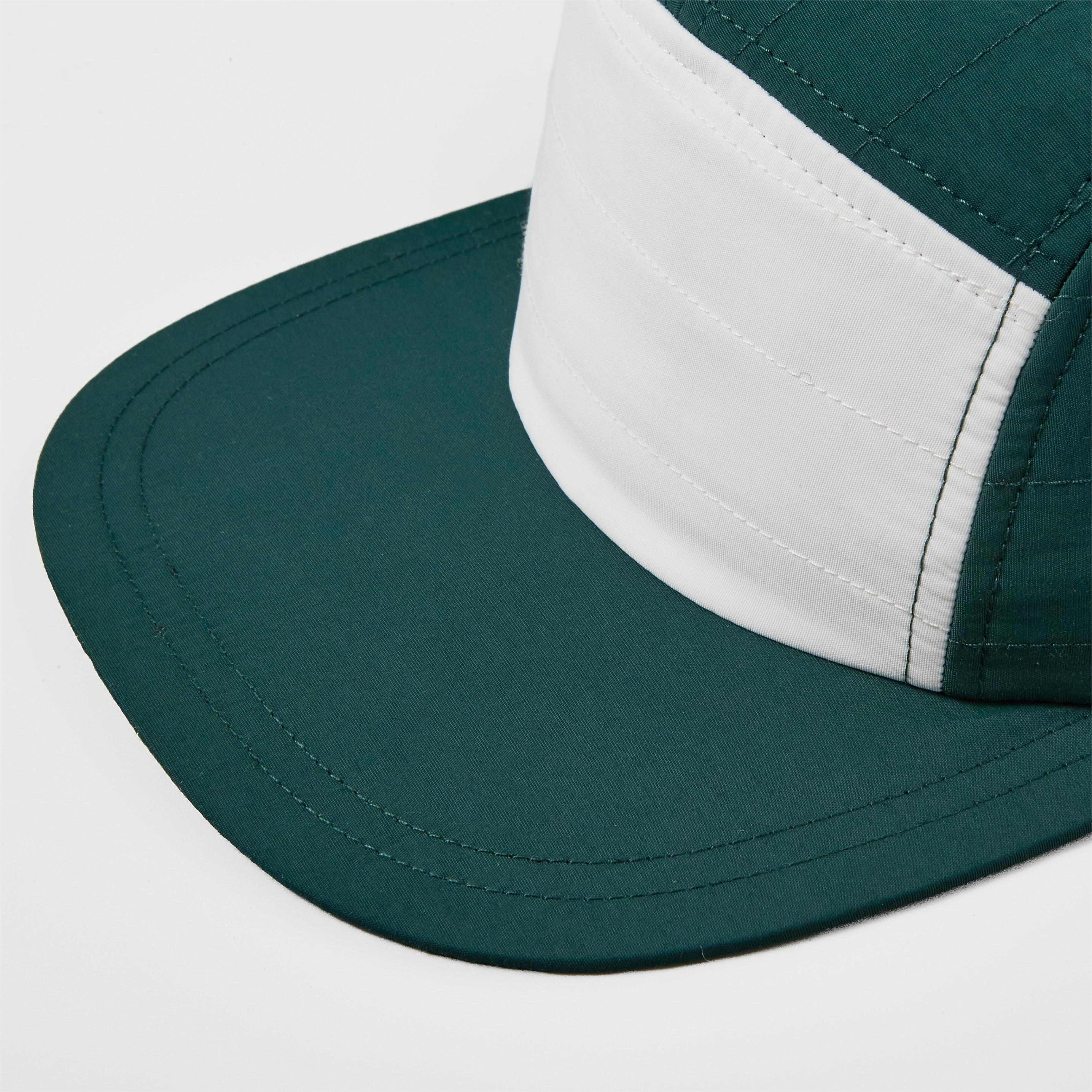 custom 5 panel water repellent quilted camper cap for winter d.green and white top peak
