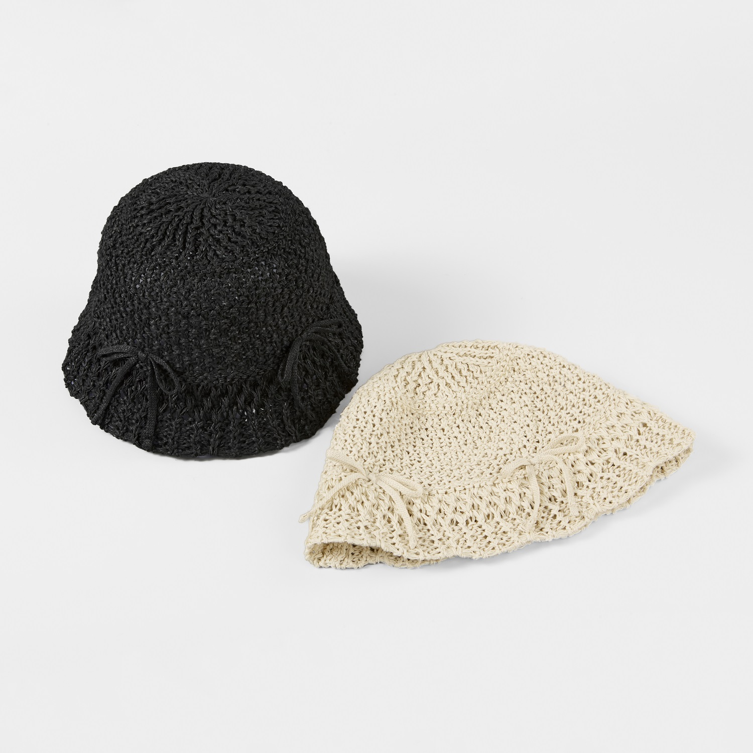 Custom Bowknot Paper Cotton Bucket Hats - 7144