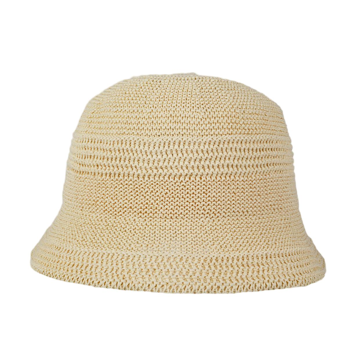 custom spun paper sand women bucket hat beige