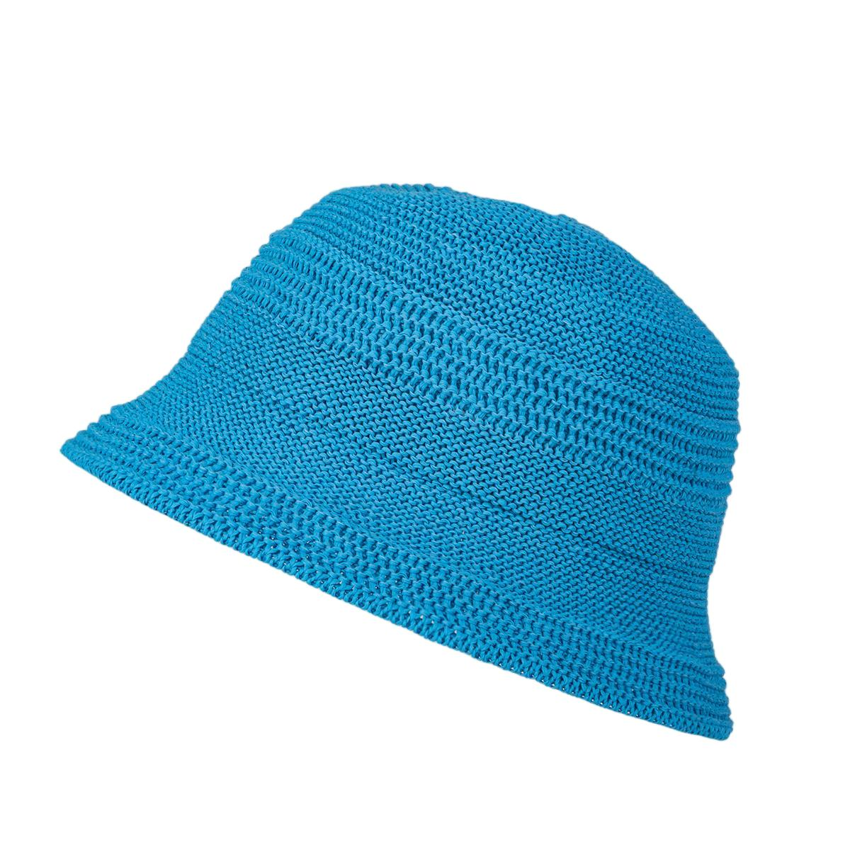 custom spun paper sand women bucket hat blue side