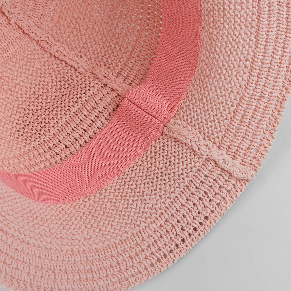 custom spun paper sand women bucket hat pink under brim
