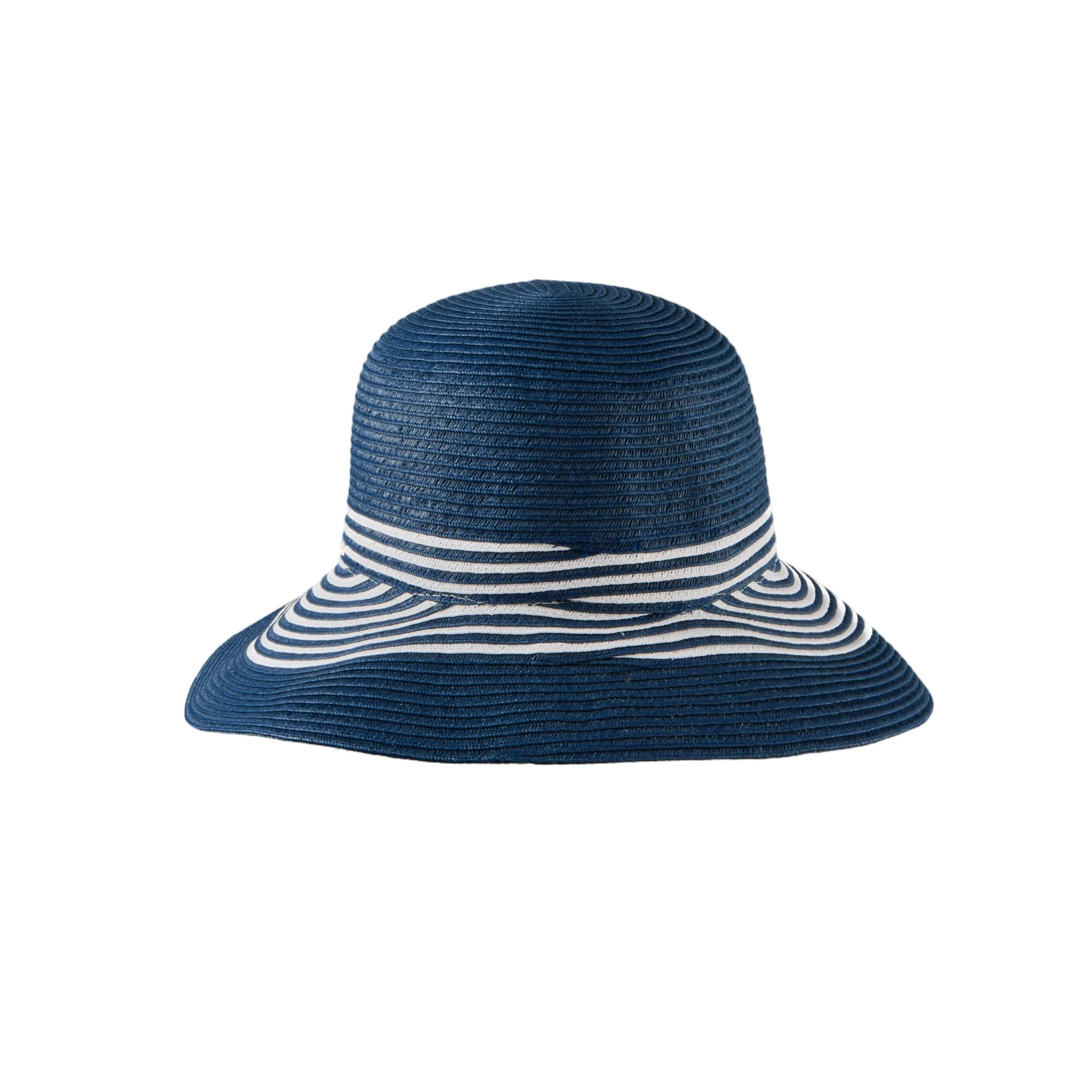 Custom French Style Striped Braided Straw Sun Hats - 7065