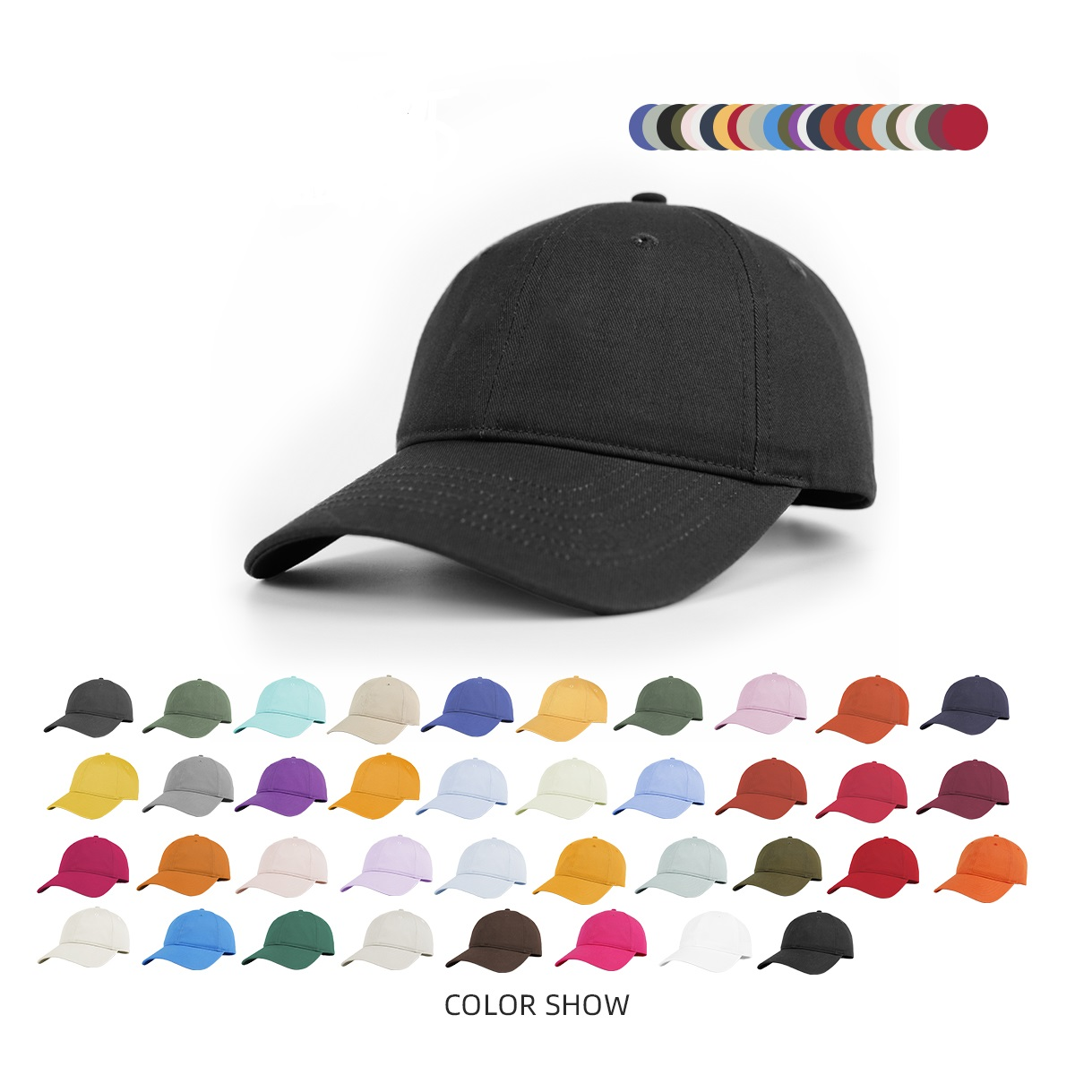 Custom Soft Cotton Unstructured 6 Panel Baseball Cap - 6120